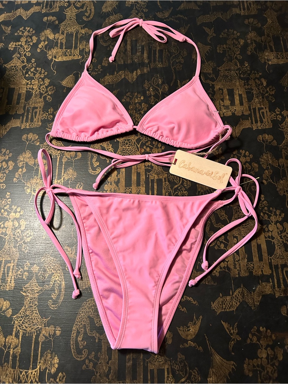 NWT Cabana Del Sol  Swimsuit Bikini Pink Size M